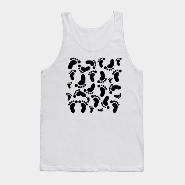 Funny Footprints Pattern Tank Top by Valentin Cristescu